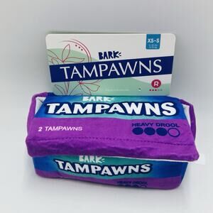 Bark XS-S Tampawns Plush Dog Toy Tampons Crinkle Squeakers Multi-Part Pose Play